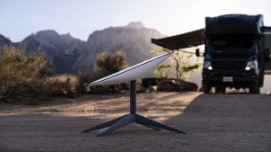 A Starlink dish allowing internet access in a remote place